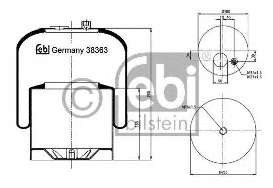 FEBI BILSTEIN 38363 Кожух пневматичної ресори