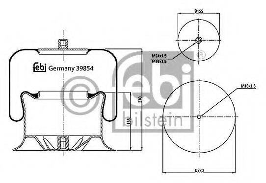 FEBI BILSTEIN 39854 Кожух пневматичної ресори