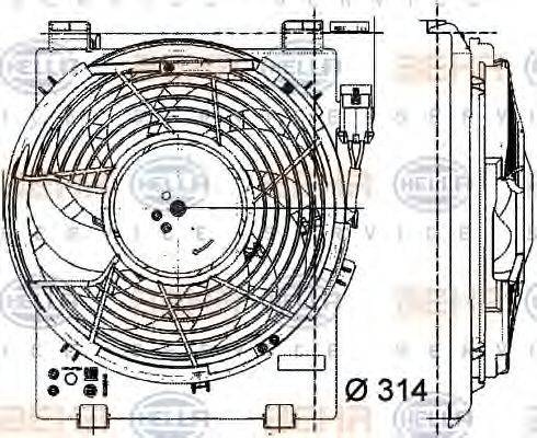 BEHR HELLA SERVICE 8EW009157451 Вентилятор, конденсатор кондиціонера