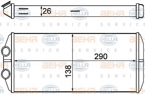 BEHR HELLA SERVICE 8FH351000631 Теплообмінник, опалення салону