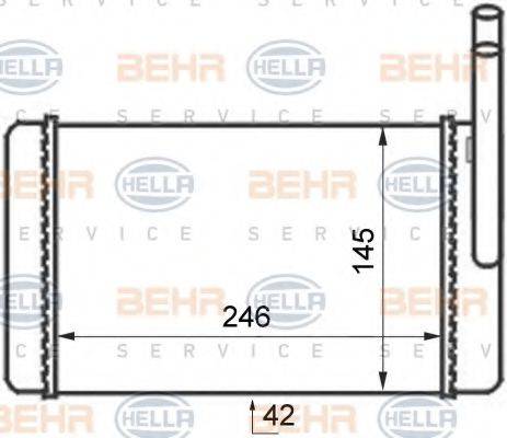 BEHR HELLA SERVICE 8FH351024311 Теплообмінник, опалення салону