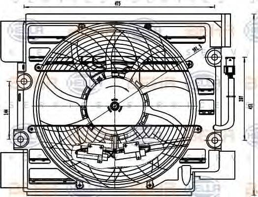 BEHR HELLA SERVICE 8EW351040101 Вентилятор, конденсатор кондиціонера