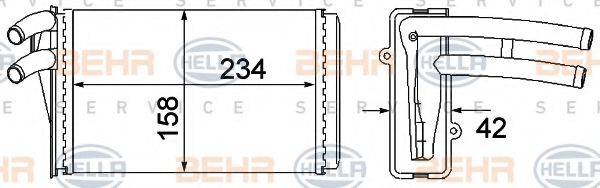 BEHR HELLA SERVICE 8FH351045101 Теплообмінник, опалення салону