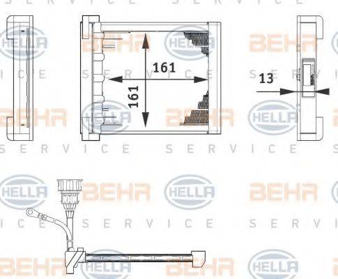 BEHR HELLA SERVICE 6ZT351080211 Теплообмінник, опалення салону