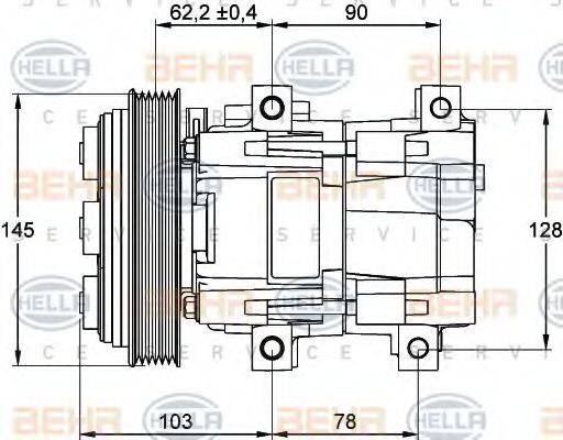 BEHR HELLA SERVICE 8FK351113101 Компресор, кондиціонер