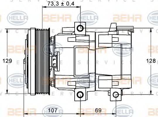 BEHR HELLA SERVICE 8FK351113381 Компресор, кондиціонер