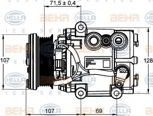 BEHR HELLA SERVICE 8FK351113421 Компресор, кондиціонер