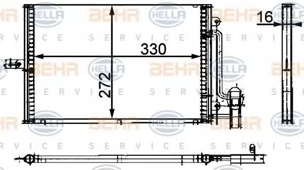 BEHR HELLA SERVICE 8FC351300691 Конденсатор, кондиціонер