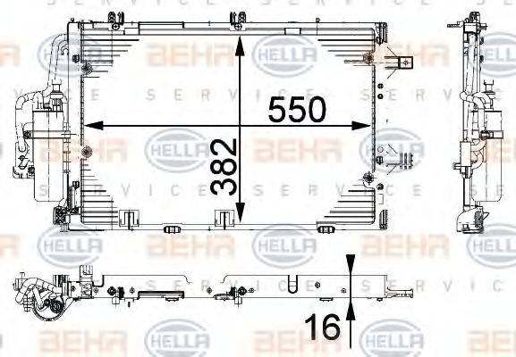 BEHR HELLA SERVICE 8FC351301191 Конденсатор, кондиціонер