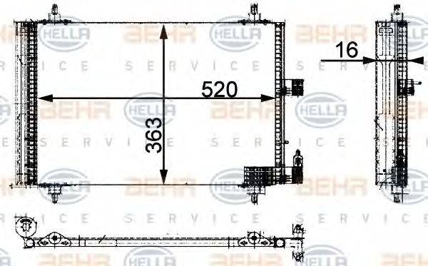 BEHR HELLA SERVICE 8FC351301381 Конденсатор, кондиціонер