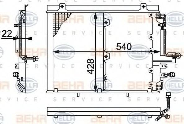 BEHR HELLA SERVICE 8FC351301511 Конденсатор, кондиціонер