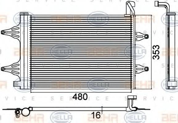 BEHR HELLA SERVICE 8FC351301531 Конденсатор, кондиціонер