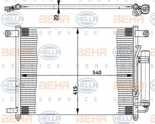 BEHR HELLA SERVICE 8FC351302101 Конденсатор, кондиціонер