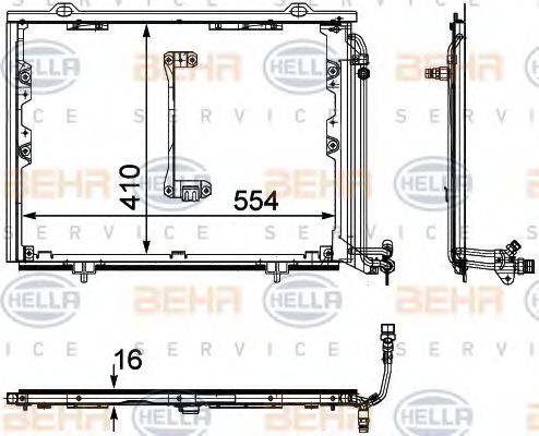 BEHR HELLA SERVICE 8FC351302151 Конденсатор, кондиціонер