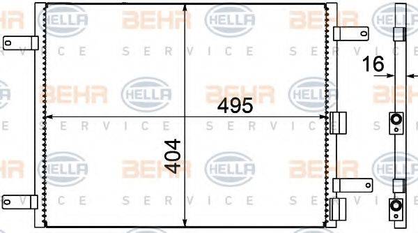 BEHR HELLA SERVICE 8FC351305021 Конденсатор, кондиціонер