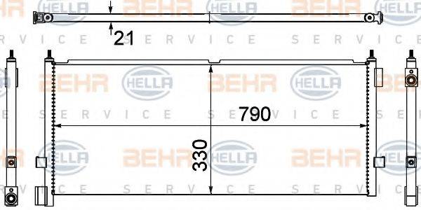 BEHR HELLA SERVICE 8FC351307311 Конденсатор, кондиціонер