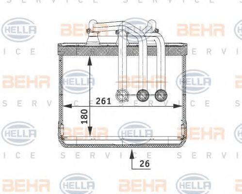 BEHR HELLA SERVICE 8FH351311211 Теплообмінник, опалення салону