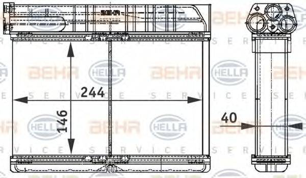 BEHR HELLA SERVICE 8FH351311791 Теплообмінник, опалення салону