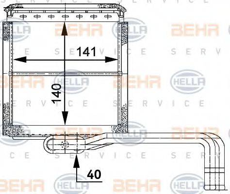 BEHR HELLA SERVICE 8FH351312041 Теплообмінник, опалення салону