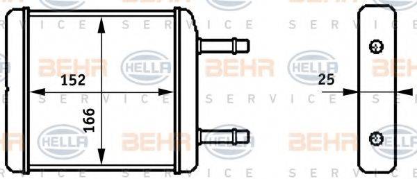 BEHR HELLA SERVICE 8FH351313181 Теплообмінник, опалення салону