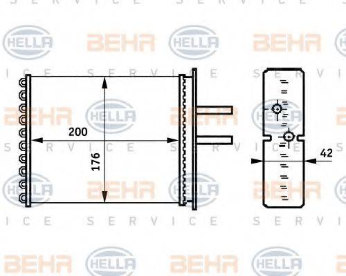 BEHR HELLA SERVICE 8FH351313381 Теплообмінник, опалення салону