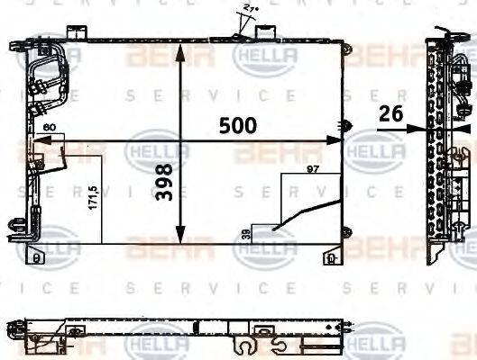 BEHR HELLA SERVICE 8FC351317231 Конденсатор, кондиціонер