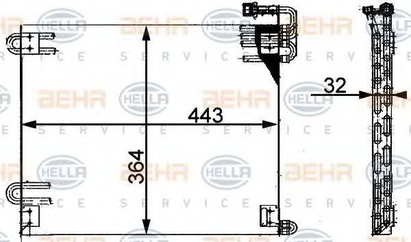 BEHR HELLA SERVICE 8FC351317371 Конденсатор, кондиціонер