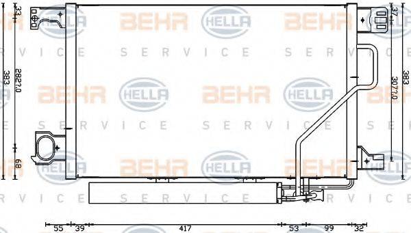 BEHR HELLA SERVICE 8FC351317504 Конденсатор, кондиціонер