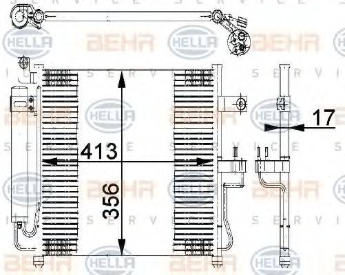 BEHR HELLA SERVICE 8FC351318041 Конденсатор, кондиціонер