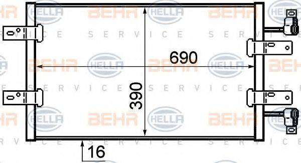 BEHR HELLA SERVICE 8FC351319281 Конденсатор, кондиціонер