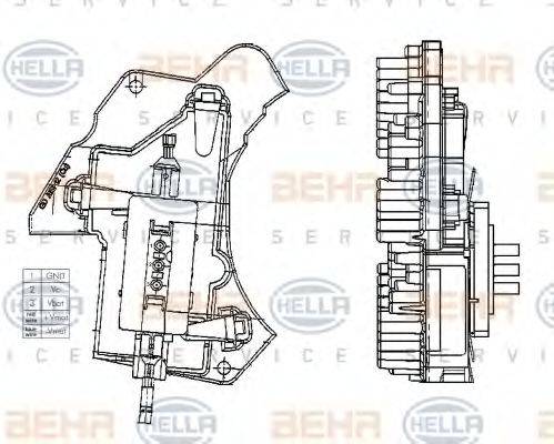 BEHR HELLA SERVICE 5HL351321011 Регулятор, вентилятор салону