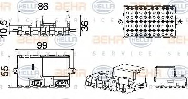 BEHR HELLA SERVICE 5HL351321211 Регулятор, вентилятор салону