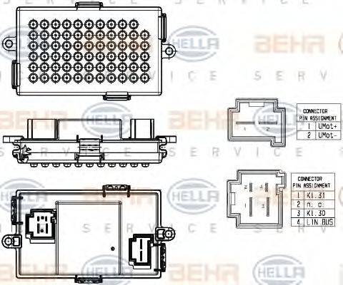 BEHR HELLA SERVICE 5HL351321531 Регулятор, вентилятор салону