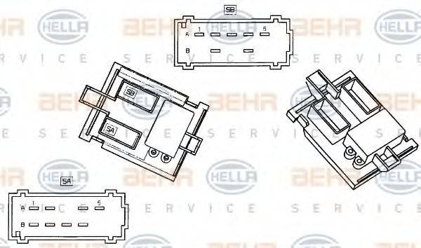 BEHR HELLA SERVICE 9ML351332291 Опір, вентилятор салону