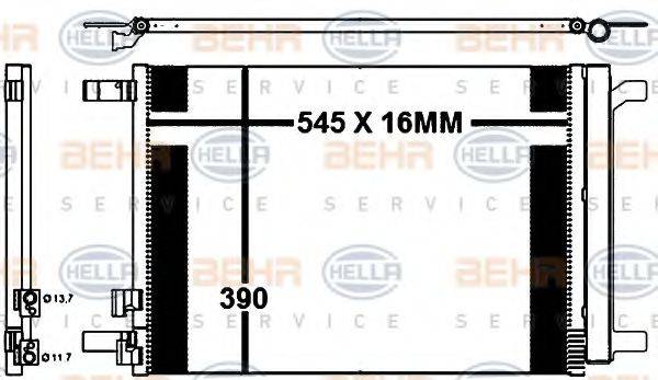 BEHR HELLA SERVICE 8FC351343111 Конденсатор, кондиціонер