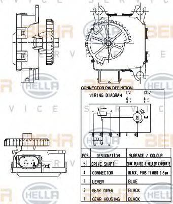 BEHR HELLA SERVICE 6NW351344001 Регулювальний елемент, змішувальний клапан