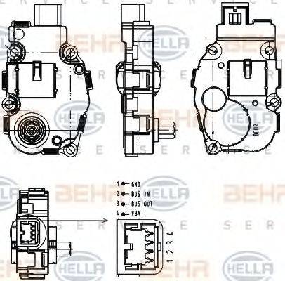 BEHR HELLA SERVICE 6NW351344041 Регулювальний елемент, змішувальний клапан