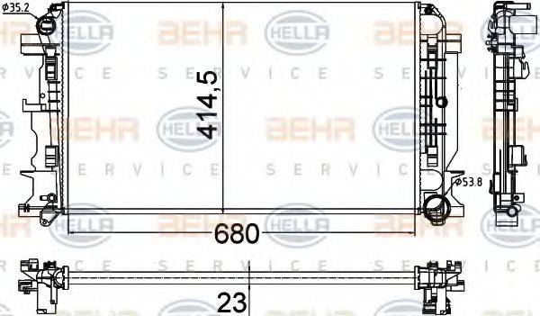 BEHR HELLA SERVICE 8MK376701361 Радіатор, охолодження двигуна