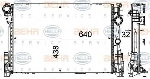 BEHR HELLA SERVICE 8MK376701411 Радіатор, охолодження двигуна