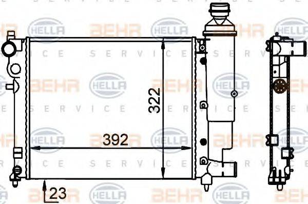 BEHR HELLA SERVICE 8MK376701684 Радіатор, охолодження двигуна