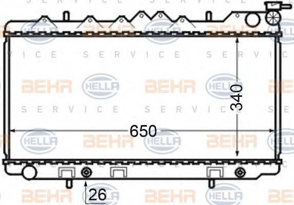 BEHR HELLA SERVICE 8MK376704581 Радіатор, охолодження двигуна