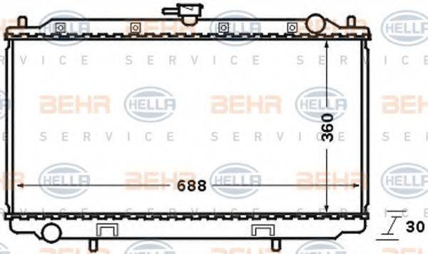 BEHR HELLA SERVICE 8MK376705631 Радіатор, охолодження двигуна