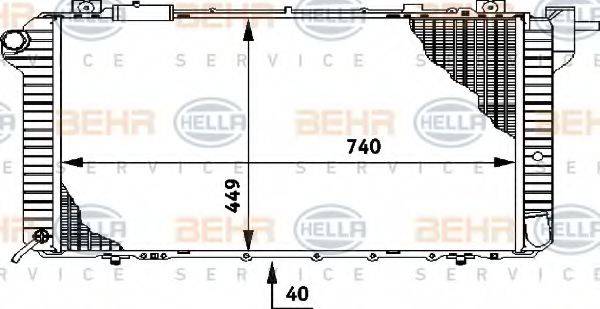 BEHR HELLA SERVICE 8MK376706001 Радіатор, охолодження двигуна