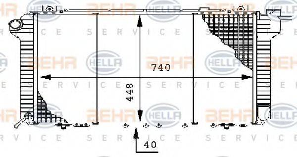 BEHR HELLA SERVICE 8MK376706271 Радіатор, охолодження двигуна