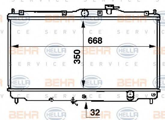 BEHR HELLA SERVICE 8MK376707351 Радіатор, охолодження двигуна