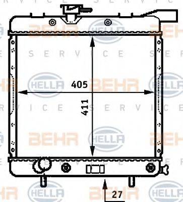 BEHR HELLA SERVICE 8MK376707611 Радіатор, охолодження двигуна