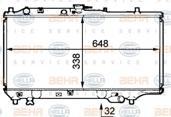 BEHR HELLA SERVICE 8MK376707661 Радіатор, охолодження двигуна