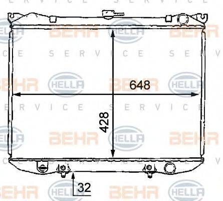 BEHR HELLA SERVICE 8MK376707751 Радіатор, охолодження двигуна