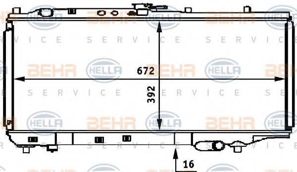 BEHR HELLA SERVICE 8MK376708231 Радіатор, охолодження двигуна