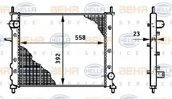 BEHR HELLA SERVICE 8MK376708501 Радіатор, охолодження двигуна